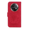 For Realme 13+ Global Butterfly Rose Embossed Leather Phone Case(Red)