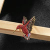 Inlaid Bee Bird Brooch Personality Clothing Pins Scarf Buckle(Red Diamond)
