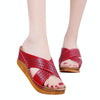 Thick-Bottomed Muffin Wedge Sandals, Shoe Size:38(Red)