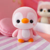 Little Cute PVC Flocking Animal Penguin Dolls Birthday Gift Kids Toy, Size: 4*4*5.5cm(Pink)