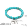 S2303-4 Compass Women Beaded Bracelet Turquoise Ethnic Style Charm Jewelry