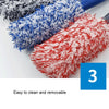 30cm Microfiber Long-handled Plush Tire Cleaning Brush(Red White)