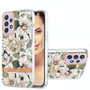 For Samsung Galaxy A73 5G Ring IMD Flowers TPU Phone Case(Green Gardenia)