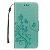 For iPhone XR Embossed Butterfly Pattern Horizontal Flip Leather Case with Card Slot & Holder & Wallet & Lanyard (Green)