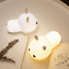 Cute Rabbit Pet Night Light Bedside Nursing Eye Protection Children Sleeping Silicone Lamp(Press Version)