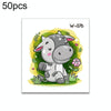 50 PCS Children Cartoon Animal Flower Arm Sticker Water Transfer Tattoo Sticker(W-076)