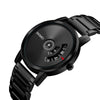 SKMEI 1260 Fashion Creative Pointer 30m Waterproof Quartz Wrist Watch with Stainless Steel Watchband(Jet Black)