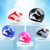 Enlarged Version Dolphin Pattern Silicone Swimming Cap for Male and Female(Black)