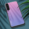 For Samsung Galaxy S25+ 5G Gradient Color Glass Phone Case(Pink Purple)
