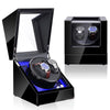 Watch Shaker Automatic Mechanical Watch Rotating Motor Winding Box, US / EU / UK Plug(All Black)