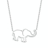 3 PCS Women Stainless Steel Origami Elephant Pendant Necklaces(Silver-color)