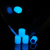 4pcs / Set Luminous Tire Valve Cap Electric Motorcycle Vacuum Tire Valve Cover, Style: Split Effect(Blue)