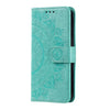 For Samsung Galaxy A36 Totem Flower Embossed Leather Phone Case with Lanyard(Green)