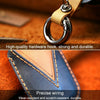 For BMW Old Style Car Cowhide Leather Key Protective Cover Key Case, Two Keys Version (Blue)