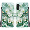 For Samsung Galaxy A15 Crystal Texture Colored Drawing Leather Phone Case(Jade Flowers)