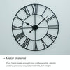 40cm Retro Living Room Iron Round Roman Numeral Mute Decorative Wall Clock (Black)