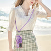 For Samsung Galaxy S25 Ultra 5G Electroplating Marble Dual-side IMD Phone Case with Lanyard(Purple 002)