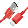 Baseus Superior Series CALYS-A09 2.4A USB to 8 Pin Interface Fast Charging Data Cable, Cable Length:1m(Red)