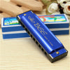 BEE 10-holes Dual-tones C Tone Brace Harmonica(Blue)
