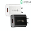 CA-25 QC3.0 USB 3A Fast Charger with USB to 8 Pin Data Cable, AU Plug(Black)