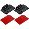PULUZ 2 Curved Surface Mounts + 2 Adhesive Mount Stickers for PULUZ Action Sports Cameras Jaws Flex Clamp Mount for GoPro, Insta360, DJI and Other Action Cameras