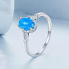 S925 Sterling Silver Ocean Blue Crown Opal Ring, Size: No. 8