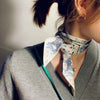 Spring and Summer Tarot Pattern Professional Chiffon Small Neckerchief Wild Scarf, Size:105 x 6.5cm(Moon)