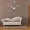 Home Office Decor Frameless Cat Shape Large Size DIY 3D Mirror Surface Wall Stickers Mute Clock, Size: 100*100cm(Silver)