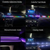 Car Interior Fiber Optic Cold Light RGB Ambient Lamp Center Phantom Footwell Atmosphere Lights, Style: One To Two 110cm+35cm(Colorful Double Control)