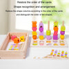 Children Wooden Geometric Shape Matching Enlightenment Beads Building Blocks Educational Toys(Colorful)