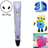 Hand-held 3D Printing Pen, AU Plug (Purple)