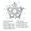 23 In 1 Five-Pointed Snowflake Wrench Combination Tool Mini EDC Portable Household Key Pendant(Black)