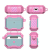For AirPods 4 Wireless Earphones Shockproof Protective Case(Grey Green + Pink)