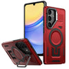 For Samsung Galaxy A15 Shield Hollow Frame Holder MagSafe Phone Case(Red)