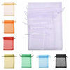 100 PCS Gift Bags Jewelry Organza Bag Wedding Birthday Party Drawable Pouches, Gift Bag Size:7X9cm(Creamy White)