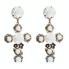 1 Pair Baroque Rose Flower Cross Long Earrings Vintage Earrings(White)