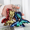 10 PCS Reflective Mermaid Keychain Sequins Mermaid Tail Accessories Car Luggage Pendant(Royal Blue 5)