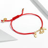 S925 Sterling Silver Lucky Symbol Red Rope Bracelet Women Jewelry