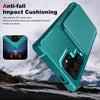 For Samsung Galaxy S25 Ultra 5G Vertical Flip Card Bag Holder Leather Phone Case(Cyan Green)