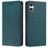 For Samsung Galaxy A05 4G Global RC01 Dual-Folded Magnetic Suction RFID Leather Phone Case(Dark Green)