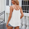 Women Tank Tops Summer Sleeveless Spaghetti Straps Camisole Top, Size: XL(White)