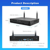 SriHome 5MP 4CH WiFi NVR System w/ 4 Wireless Cameras (EU Plug)
