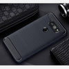 For LG V30 Brushed Texture Carbon Fiber Shockproof TPU Rugged Armor Protective Case (navy)