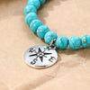 S2303-4 Compass Women Beaded Bracelet Turquoise Ethnic Style Charm Jewelry