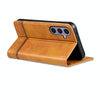 For Samsung Galaxy A56 5G AZNS Magnetic Calf Texture Flip Leather Phone Case(Light Brown)