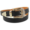 Women Black Leather Western Cowgirl Waist Metal Buckle Waistband New Hot Widened gold double buckle black bottom