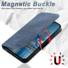 For iPhone 13 Pro Max Suteni J07 Multi-functional Horizontal MagSafe Denim Leather Phone Case(Blue)