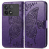 For Xiaomi Redmi K70 Butterfly Love Flower Embossed Leather Phone Case(Dark Purple)