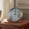 Retro Iron Alarm Clock Simple Desktop Quartz Clock, Style: Dark Red