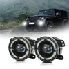 For Jeep Wrangler JK 2 Door 2007-2015 Y5 4 inch 1 Pair Light Guide Single Lens Fog Light(Yellow White)